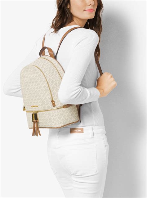 michael kors rhea medium backpack damson|Michael Kors signature backpack.